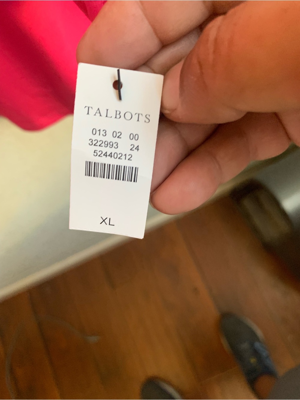 Talbots Raspberry Scalloped-Neck Long Sleeve Top - Picture 2 of 4